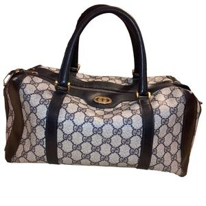 Vintage Gucci Boston Bag Navy GG Monogram